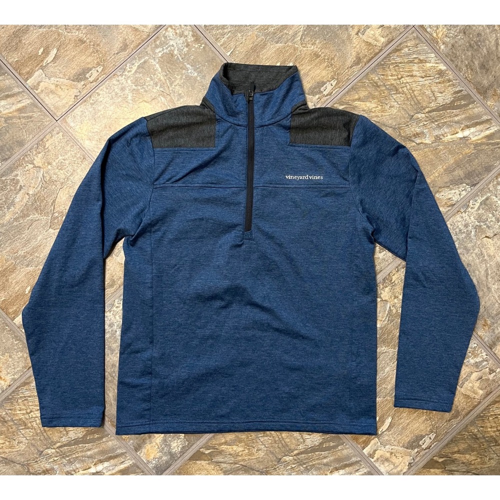 Vineyard Vines Quarter Zip Pullover Mens XS Blue Performance Mock Neck
